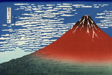 montagnes Fuji par temps clair 1831 Katsushika Hokusai ukiyoe Peinture à l'huile
